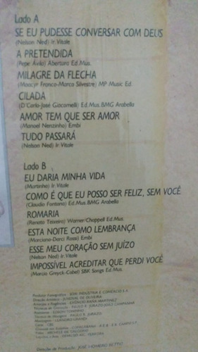 Lp João Mineiro E Marciano - Saudade 1990 - Disco De Vinil (Usado)