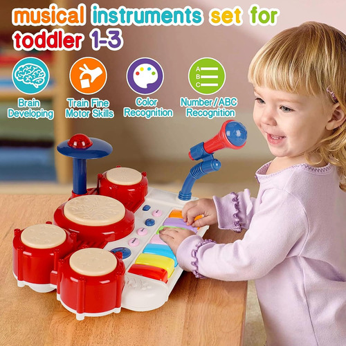 Juguetes Musicales 2 En 1 Para Niños Pequeños De 1 A 3 Años,