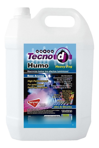Liquido De Humo Base Agua 5 Litros / Lanyvel / Tecno Dj
