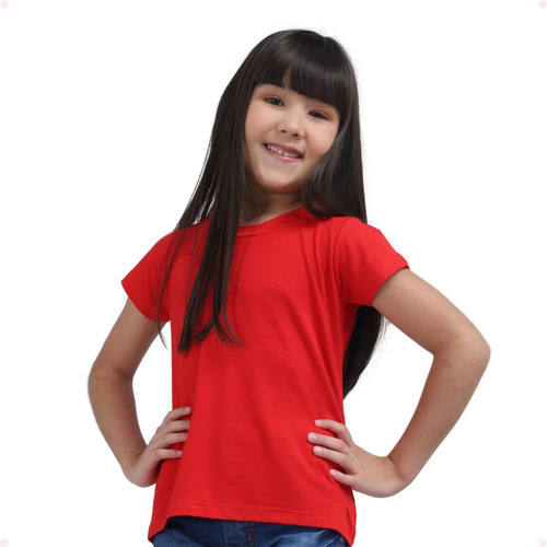 T Shirt  Infantil Menina Babylook Liso Moda Menina Premium