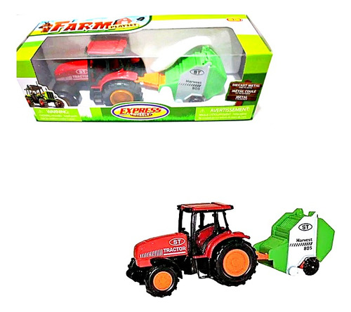 Tractor  Con Acoplado Harvest Coleccion Metal Esc 1:55 