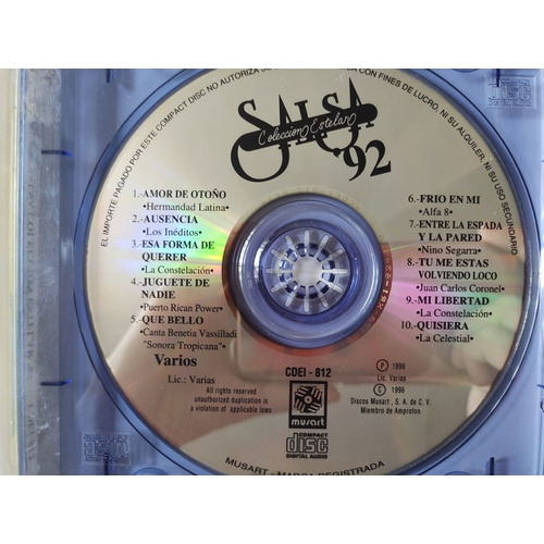 Sonora Tropicana Cd Salsa Colección 92 V (Usado)