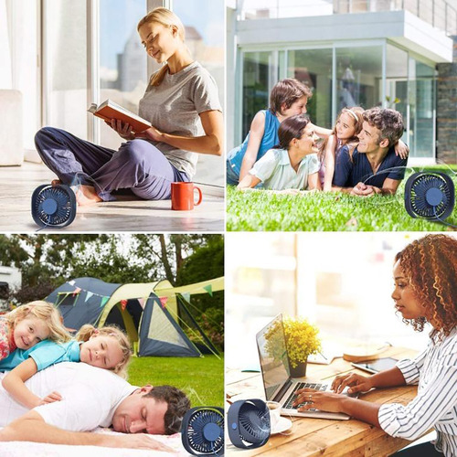 Ventilador De Escritorio Silencioso Portátil Usb Portatiles Estructura Azul