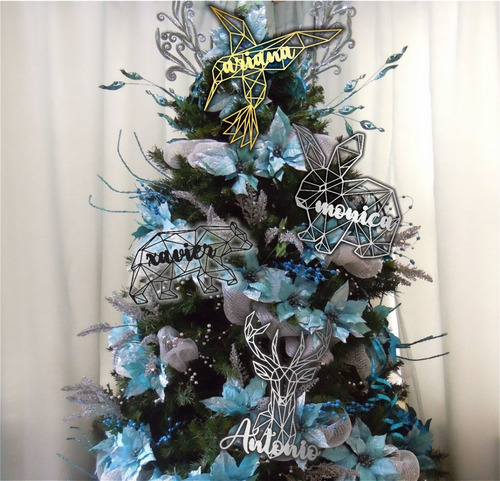 Esfera Navideña Geométrica Personalizada Adorno Navidad