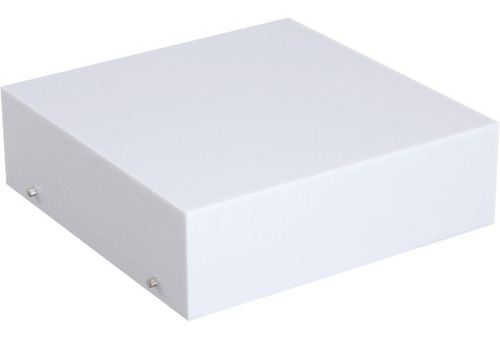 Kit 2 Plafon Acrílico Sobrepor Luminária 15x15 Liso Branco