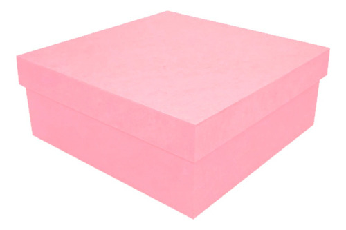 Caixa Quadrada Tampa De Sapato 20x20x10 Mdf Madeira Pintado Cor Rosa Bebê