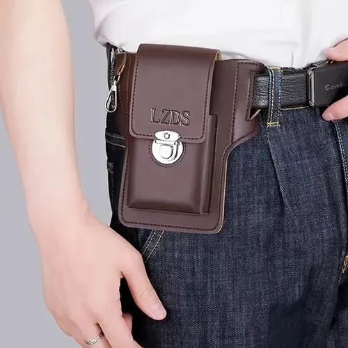 Estuche Cinturón Correa Cuero Celular Hombres Universal