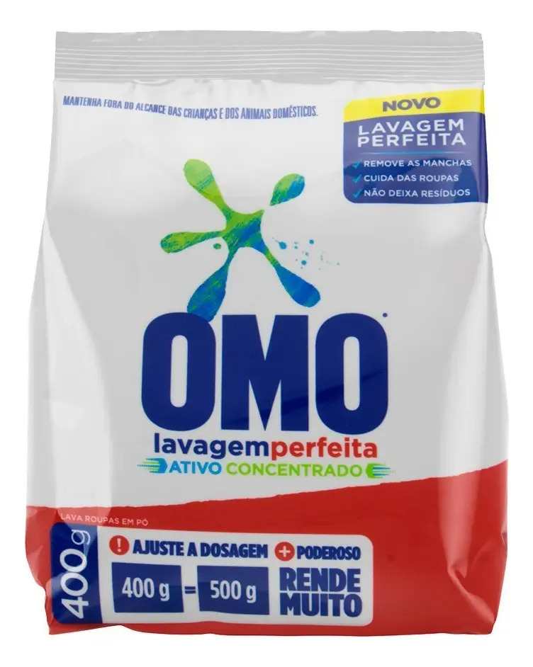 Sabão em pó Omo Sabão em Pó Lavagem Perfeita suave antibacterial pacote 400 g