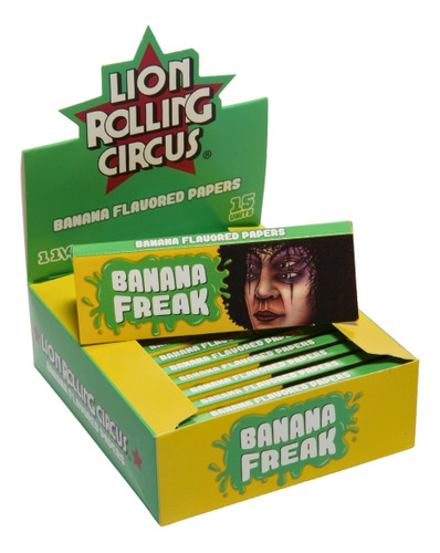 Caixa De Seda Lion Rolling Circus Sabor Banana Freak 1 1/4