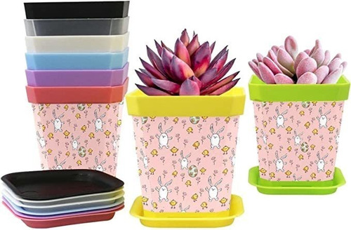8-pack Gardening Containers Planters Flower Pots Nursery Po.