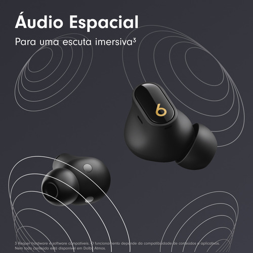Beats Studio Buds + O autêntico fone sem fio com cancelamento de ruído – Preto e Dourado