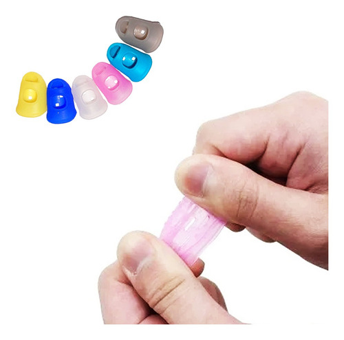 Protector de dedos para tocar guitarra, guitarra y ukelele, color azul marino, talla S