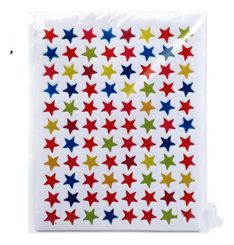 20 Hojas Adhesivas De Colores En Forma De Estrella