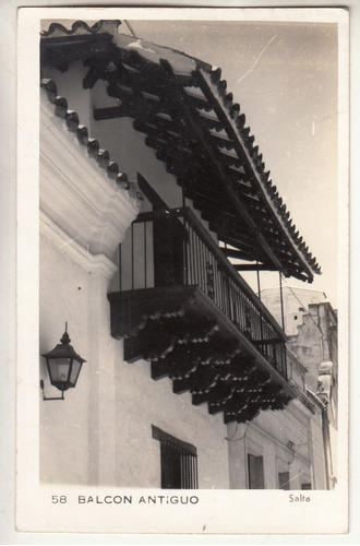 Antigua Postal Fotografia Balcon Antiguo En Salta Argentina