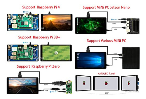 Pantalla Amoled Hdmi Waveshare De 5.5 Pulgadas Con Resolució