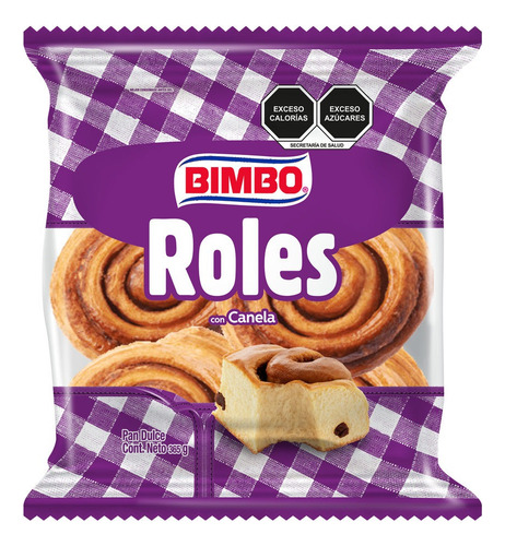 3 Pzs Bimbo Pan Dulce Roles De Canela 200gr