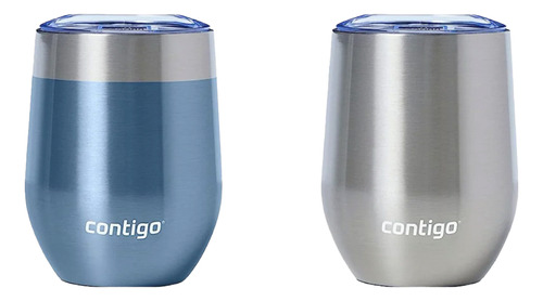 Vaso De Vino Contigo Rivernorth Tapa 12oz Pack X2