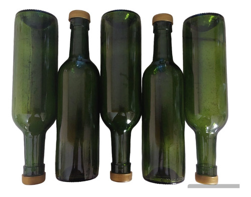 6 Botellas Vidrio Vineras Verde 375ml Taparosca