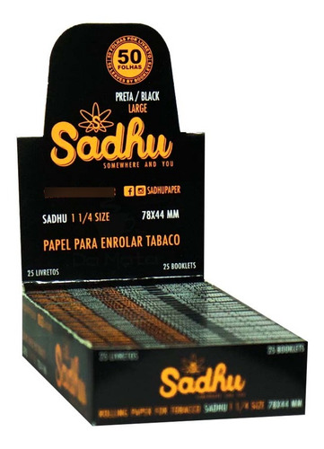 Caixa De Seda Sadhu Black Large 1 1/4