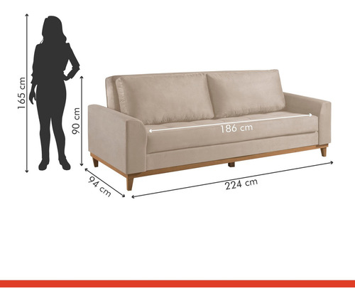 Sofá Cama Living 223cm M157 Martins Estofados