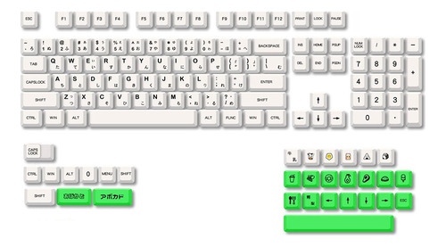 Teclado Mecánico Pbt Japonés Avocado Keycaps Xda Profile