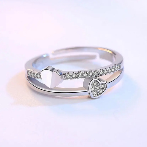 Conjunto Plata 925 Anillo Ajustable Aros Collar Pulsera Amor