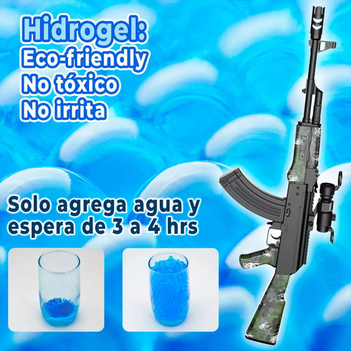 Pistola Hidrogel Lanzadores Gel Automática Recargable Ak 47