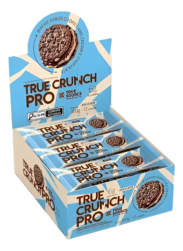 True Crunch Pro Cookies And Cream 25g Proteina 12 Barras