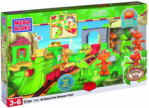 Mega Bloks All Aboard Dinosaur Train 7406 53 Piezas