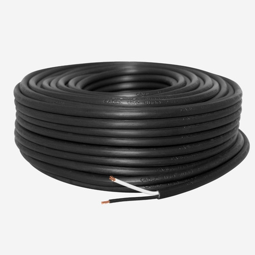 Cable Uso Rudo 2x10 Alucobre 100 Metros Negro