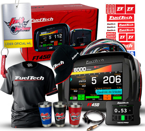 Fueltech Ft450 + Wideband Nano Pro Chicote 2m + Sonda Bosch