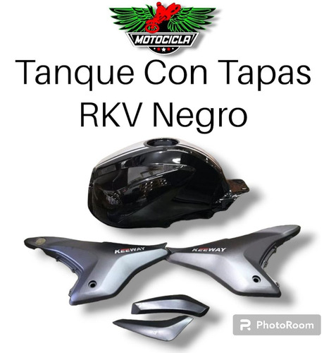 Tanque Con Tapas Laterales Moto Rkv Negro