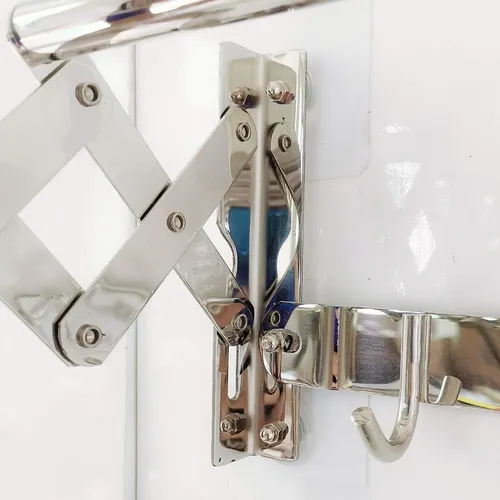 Tendedero Tender Ropa Plegable De Pared Acero Inox +gancho Color Gris
