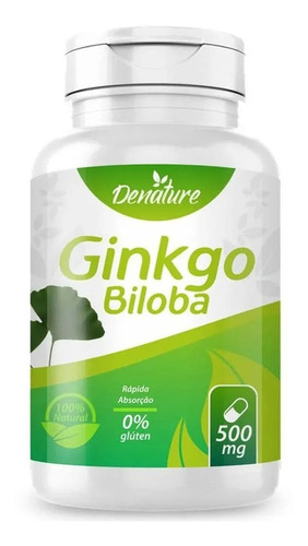 Suplemento en cápsulas de ginkgo biloba encapsulado desnaturalizado (bai Guo Ye), 500 mg, 100 vitaminas naturales, sabor natural, en un tarro de 200 ml