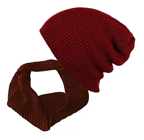 Combo Gorro Tuka + Bufanda Cuello Fibra Acrílic Fashion 