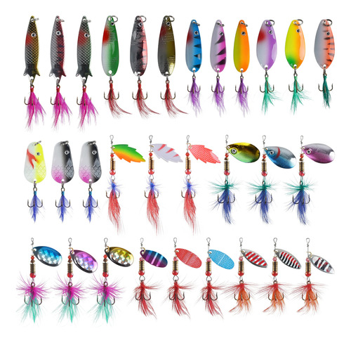 Senuelo De Pesca Cuchara Spinnerbaits Con Ganchos Triples, 3