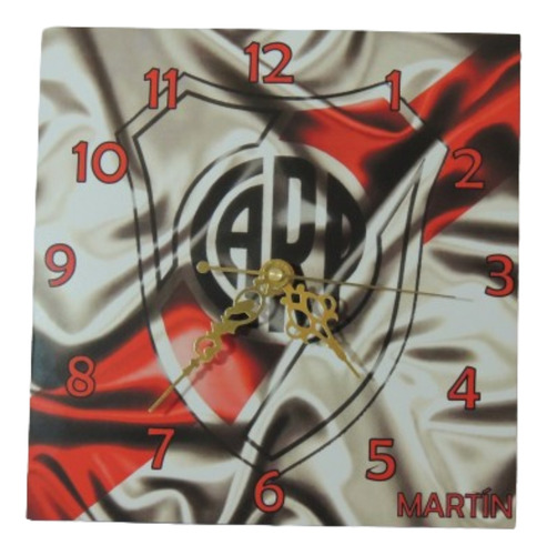 Reloj Personalizado De River Plate C/ Nombre Tamaño 25x25 Cm