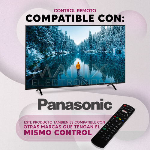 Control Remoto Compatible Con Pantalla Smarttv Panasonic Netflix Rc1008 Y N2qayb 000779 Incluye 4 Pilas Divitech® Aaa
