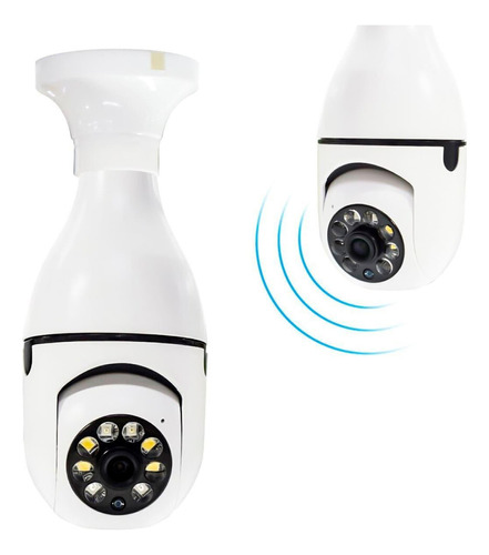 Câmera Ip Giratória 360 Wifi E Lâmpada Segurança Externa Em
