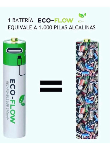 Pilas Eco-flow Recargables Por Usb En Formato Aa Y Aaa