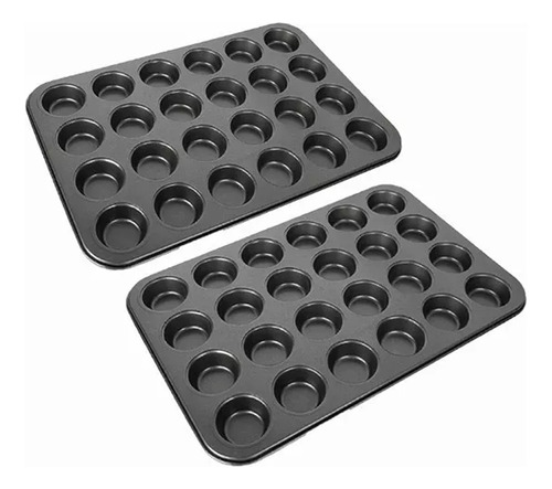 2pc Molde Redondo Antiadherente Para Cupcakes De 24 Piezas