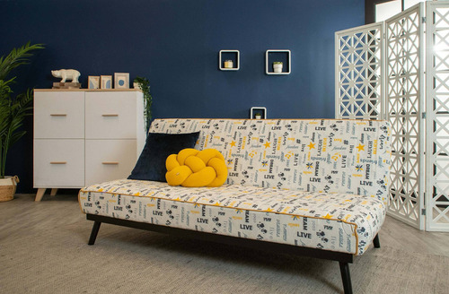 Sofa Cama Nuelma Estampado Rojo Y Amarillo Këssa Cdmx