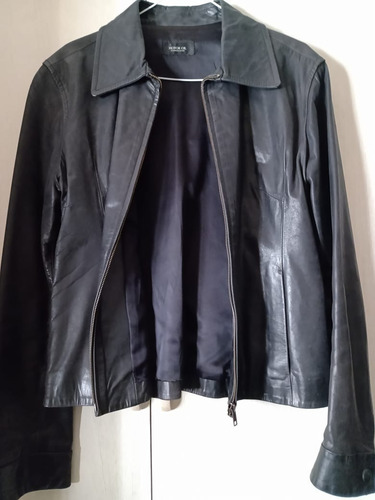 Campera De Cuero Negra - Motor Oil