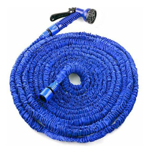 Manguera de jardín flexible expandible y elástica azul de 15 m