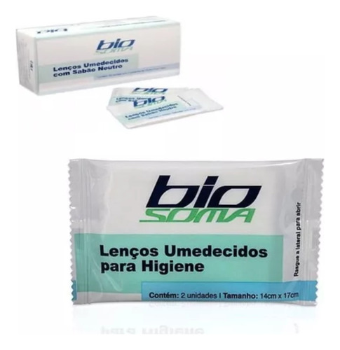Lencos Umedecidos P/ Higiene Com 100 Saches 100 Lenços