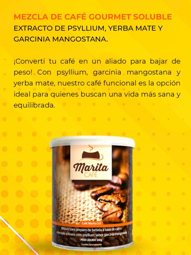 Café Instantáneo Marita 3.0 Clásico Gourmet 100g Quema Grasa