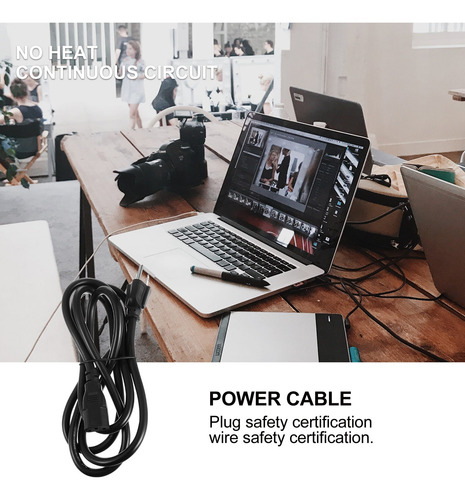 Imagen 3 de 8 de 1 Cable De Alimentación De 3 Clavijas 16awg Duradero Resiste