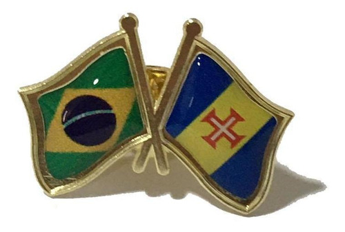 Pin Da Bandeira Do Brasil X Ilha Da Madeira