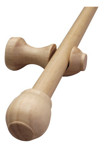 Set Simple De Madera Natural 19 Mm X 2,00 Mt Terminal Bola