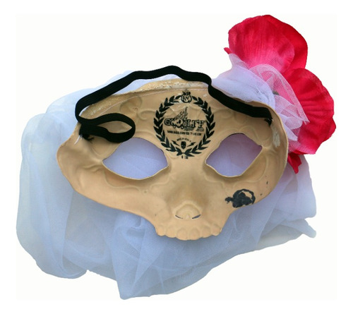 Antifaz Catrina Con Belo Blanco Disfraz Halloween Fiesta